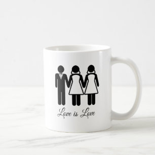 BISEXUAL WEDDING LOVE IS LOVE COFFEE MUG