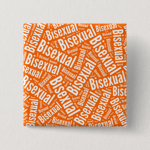 BISEXUAL WORD PATTERN WHITE -.png 15 Cm Square Badge