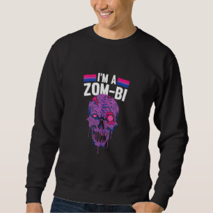 Bisexual Zombie Lazy Halloween Costume Bi Pride L Sweatshirt