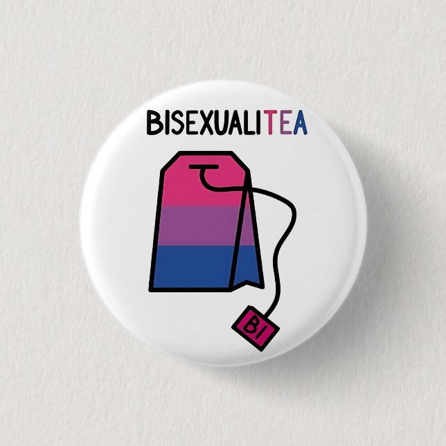 BisexualiTEA Bi Pride Flag Bisexual Tea 3 Cm Round Badge (Front)