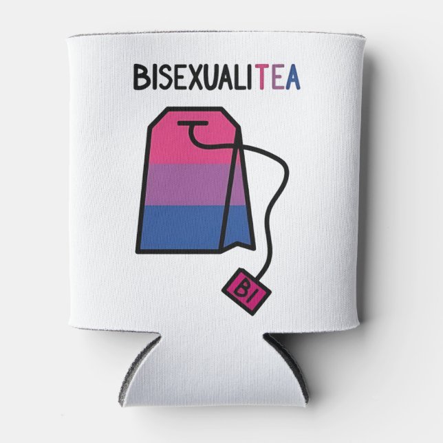 BisexualiTEA Bi Pride Flag Bisexual Tea Can Cooler (Front)