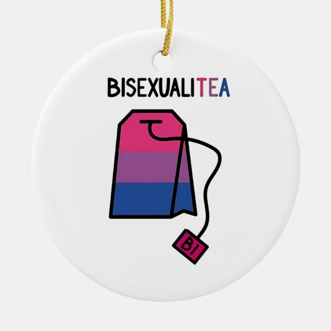 BisexualiTEA Bi Pride Flag Bisexual Tea Ceramic Ornament (Front)