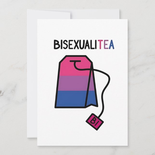 BisexualiTEA Bi Pride Flag Bisexual Tea Invitation (Front)