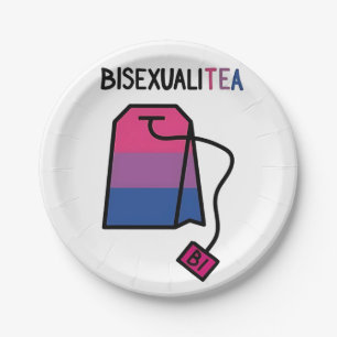 BisexualiTEA Bi Pride Flag Bisexual Tea Paper Plate