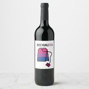 BisexualiTEA Bi Pride Flag Bisexual Tea Wine Label