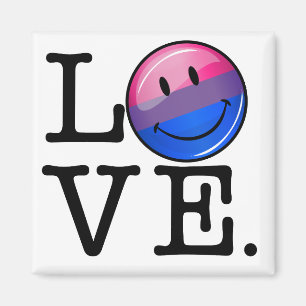 Bisexuality Flag inside the Word Love Magnet