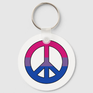Bisexuality flag peace sign Keychain