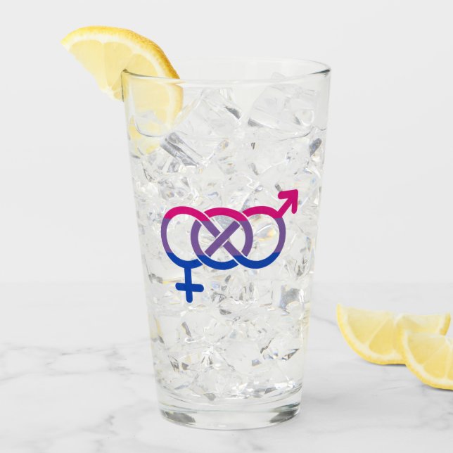 Bisexuality Gender Symbol Glass (Front Ice)