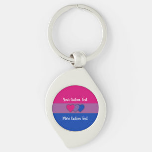 Bisexuality pride flag with text key ring