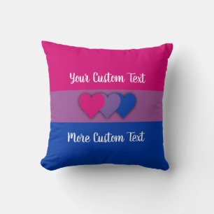 Bisexuality pride flag with text throw pillow