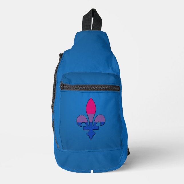Bisexuality pride fleur-de-lis   sling bag (Front)