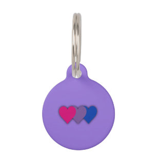 Bisexuality pride hearts pet tag