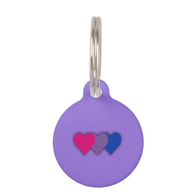 Bisexuality pride hearts pet tag (Front)