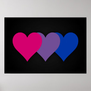 Bisexuality pride hearts Poster