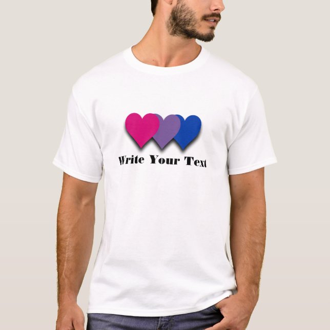 Bisexuality pride hearts T-shirt (Front)