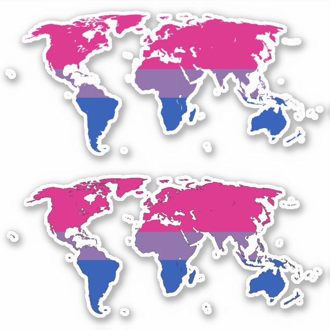 Bisexuality Pride - Map of The World (Front)