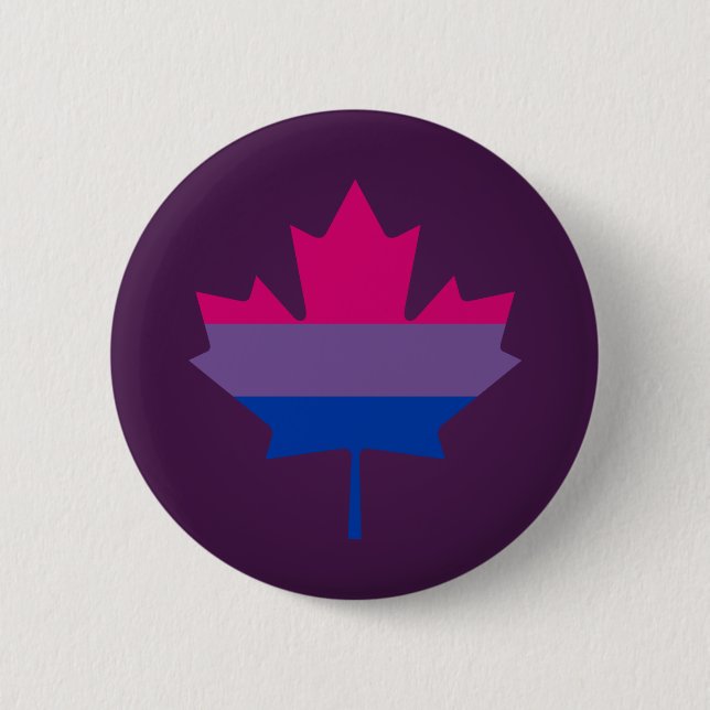 Bisexuality pride maple leaf Button (Front)