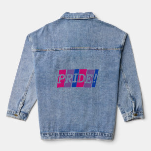 Bisexuality pride text sign denim jacket