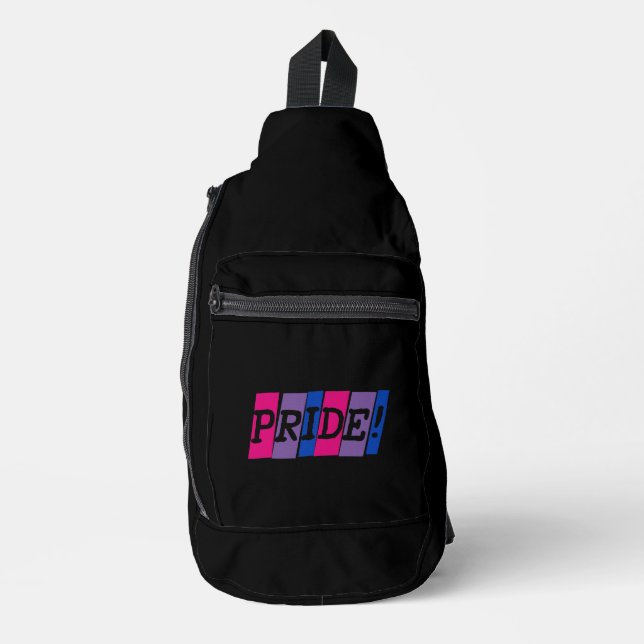 Bisexuality pride text sign  sling bag (Front)