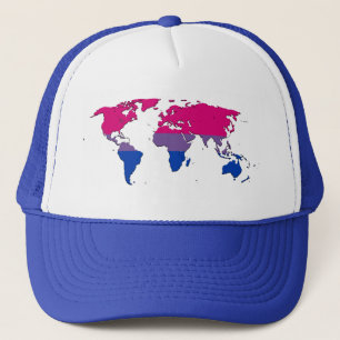 Bisexuality pride world map Hat