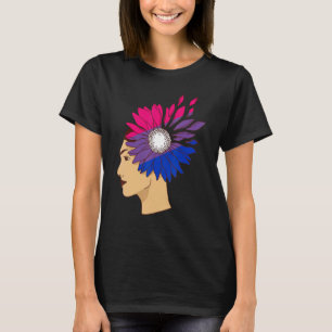 Bisexuality Woman Sunflower Bisexual Flag Bi Pride T-Shirt
