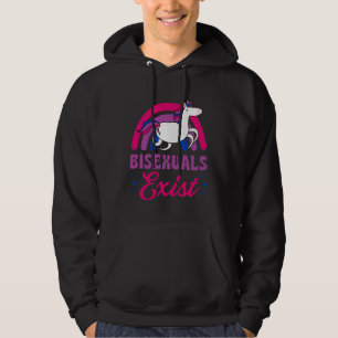 Bisexuals Exist Bisexual Pride Minimalist Rainbow  Hoodie