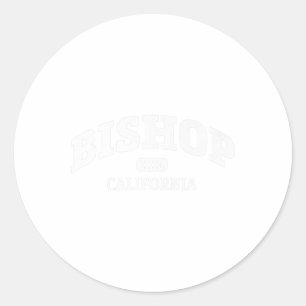 Bishop California College Style Rock Climbing Area Classic Round Sticker