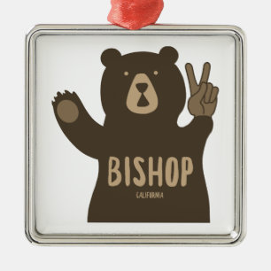 Bishop California Peace Bear Metal Ornament