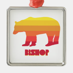 Bishop California Rainbow Bear Metal Ornament