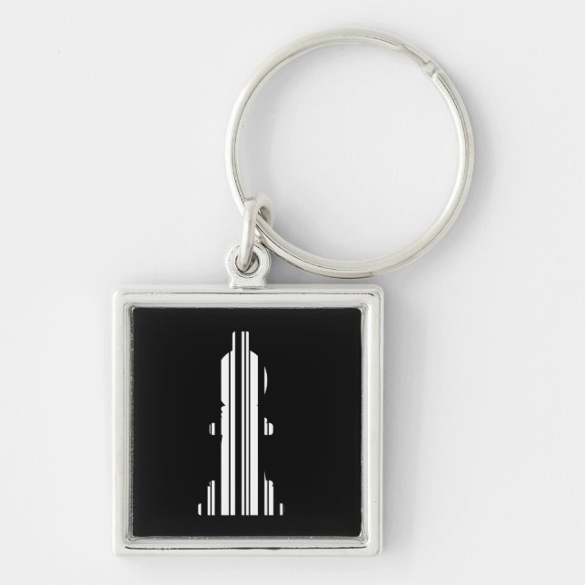 BISHOP CHESS PIECE BAR CODE Bishops Barcode Key Ring (Front)