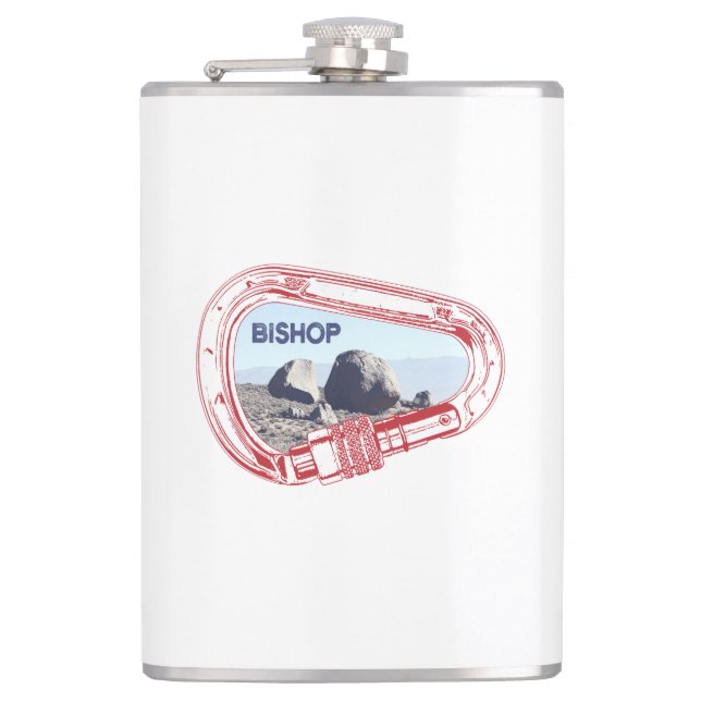 Bishop Climbing Carabiner Hip Flask (Front)