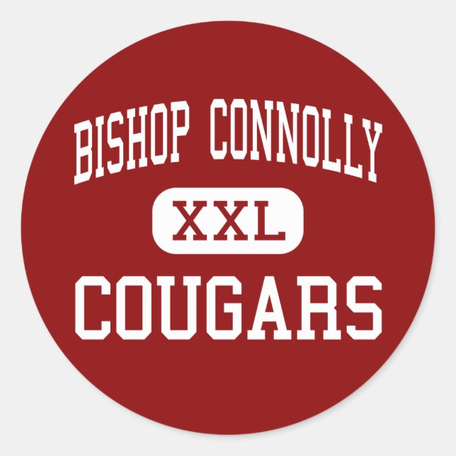 Bishop Connolly - Cougars - High - Fall River Classic Round Sticker (Front)