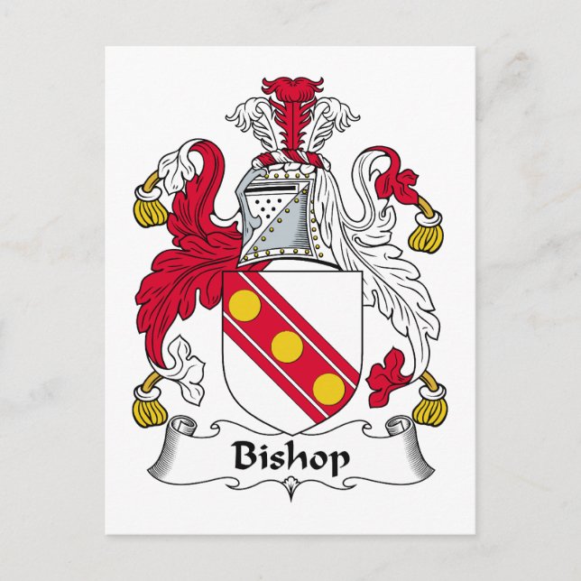Bishop Family Crest Postcard (Front)