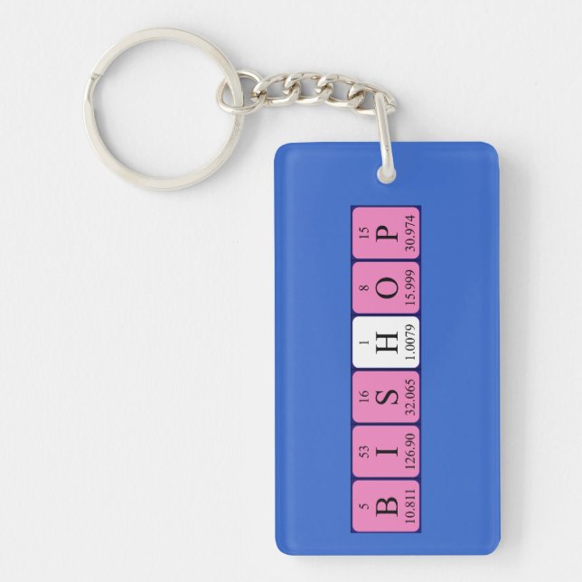 Bishop periodic table name keyring (Front)