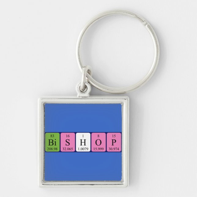 Bishop periodic table name keyring (Front)