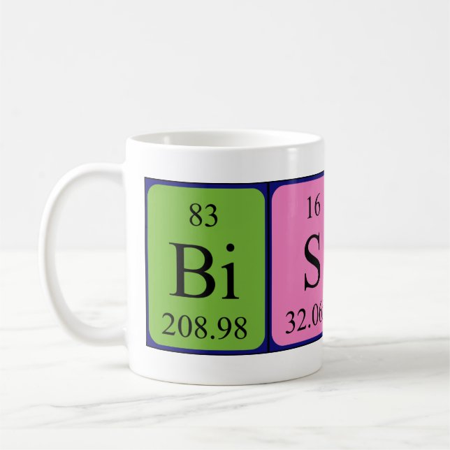 Bishop periodic table name mug (Left)