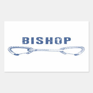 Bishop Rock Climbing Quickdraw Rectangular Sticker