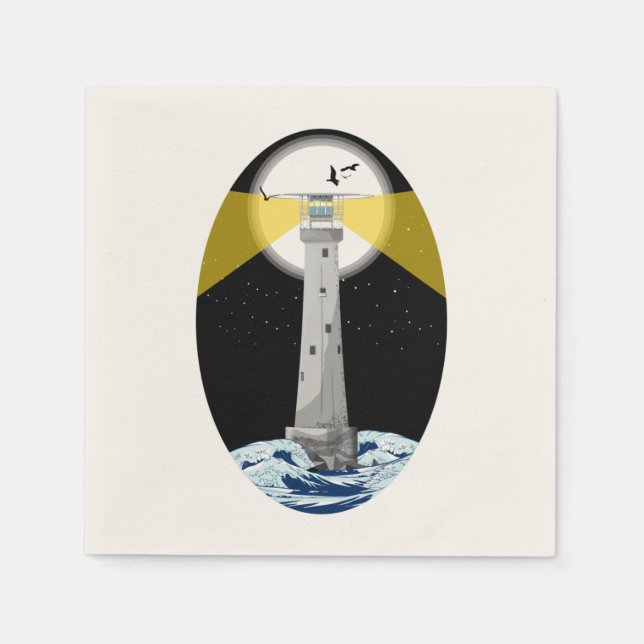 Bishop Rock Lighthouse Napkin (Front)