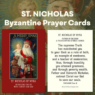 BISHOP ST. NICHOLAS OF MYRA PRAYER HOLY CARDS