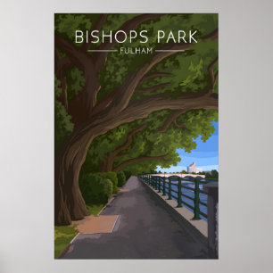 Bishops Park Fulham London Travel Poster