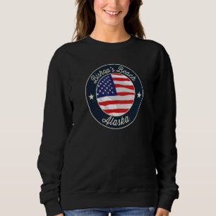 Bishopu2019s Beach  Patriotic Alaska Souvenir Sweatshirt
