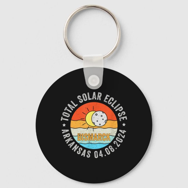 Bismarck Arkansas Total Solar Eclipse 04 08 2024 Key Ring (Front)