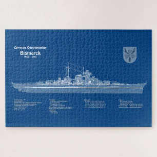 Bismarck - Battleship Blueprint Plans ABD Jigsaw Puzzle