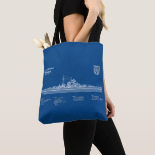 Bismarck - Battleship Blueprint Plans ABD Tote Bag