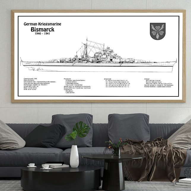 Bismarck - Battleship Blueprint Plans BD Poster (Creator Uploaded)