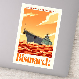 Bismarck German Battleship - Vintage Naval Poster