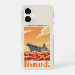Bismarck German Battleship - Vintage Naval Poster iPhone 16 Case