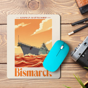 Bismarck German Battleship - Vintage Naval Poster Mouse Pad
