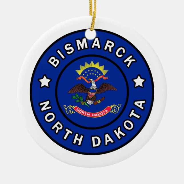 Bismarck North Dakota Ceramic Ornament (Front)