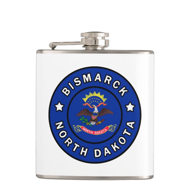 Bismarck North Dakota Hip Flask (Front)